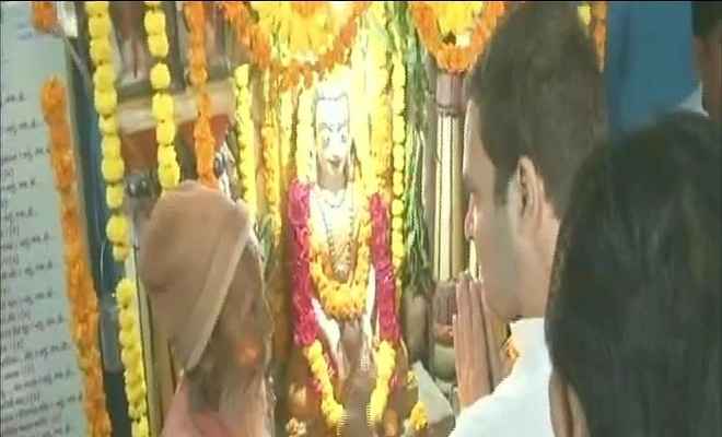 राहुल गांधी ने वीर मेघमाया मंदिर के दर्शन किये