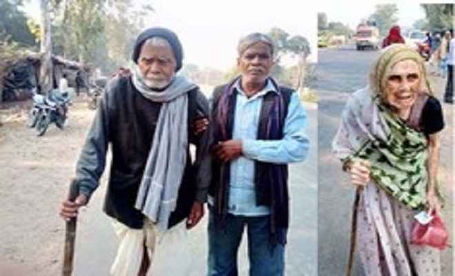 बूथों तक लाठी के सहारे पैदल पहुंचे बुजुर्ग मतदाता
