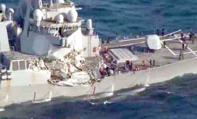 दुर्घटनाग्रस्त अमेरिकी युद्धपोत के सभी सात लापता नौसैनिकों के शव मिले