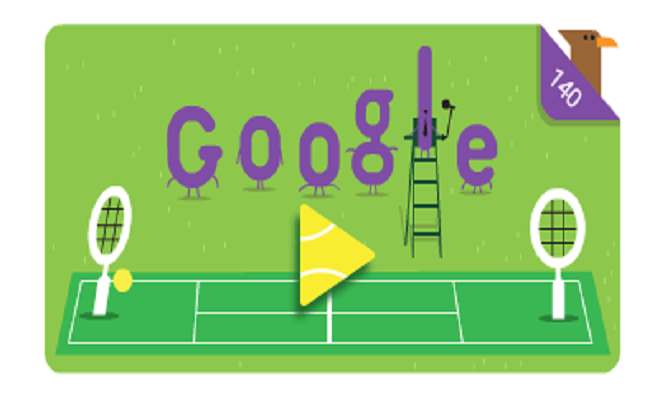 गूगल ने डूडल के जरिये मनाई विंबलडन की 140वीं वर्षगांठ