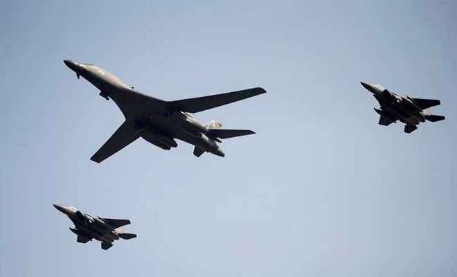 अमेरिका ने उत्तर कोरिया पर फिर उड़ाए बमवर्षक विमान