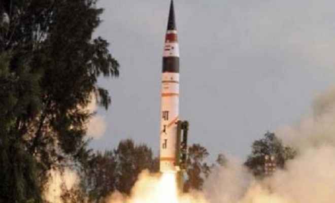 भारत ने अग्नि 5 मिसाइल का किया सफल प्रायोगिक परीक्षण