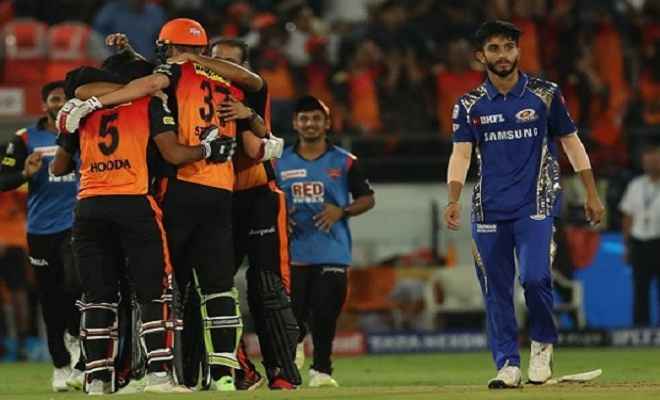 आइपीएल 2018 : रोमांचक मुकाबले में हैदराबाद ने मुंबई को एक विकेट से हराया