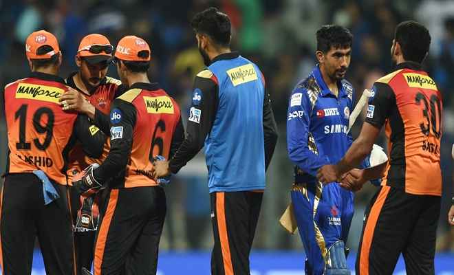 आइपीएल 2018 : सनराइजर्स हैदराबाद ने मुंबई इंडियंस को 31 रनों से हराया