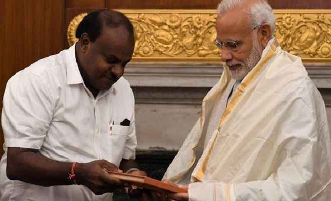 कुमारस्वामी ने प्रधानमंत्री मोदी से की मुलाकात, कर्नाटक के लिए मांगी आर्थिक मदद