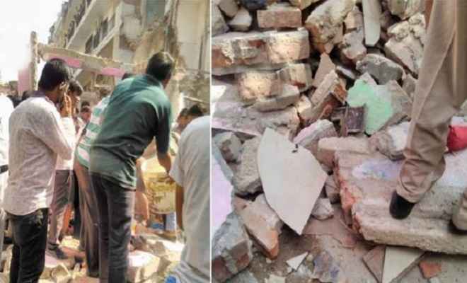 दिल्ली में गिरी 4 मंजिला इमारत, 1 महिला और 4 बच्चों की मौत