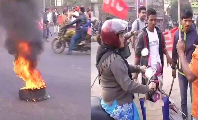 ट्रेड यूनियन हड़तालः ओडिशा में हिंसक प्रदर्शन, प. बंगाल में टीसीएम-सीपीएम कार्यकर्ताओं में भिड़ंत