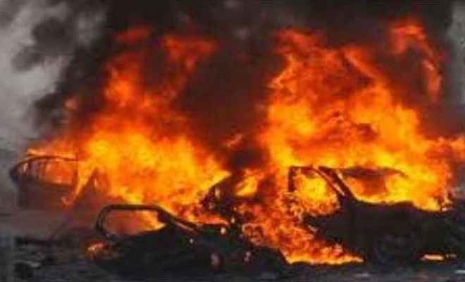 टीएसपीसी उग्रवादियों ने छह गाड़ियों में लगाई आग, क्षेत्र में दहशत का माहौल