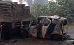 उत्तर प्रदेश: ट्रक से टकराई कार में लगी आग, 5 लोग जिंदा जले