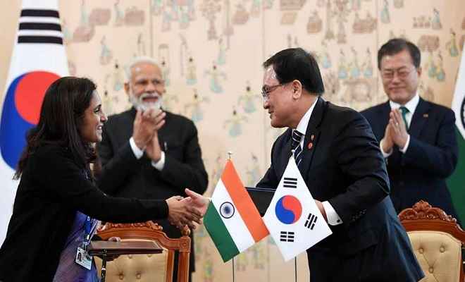 भारत और दक्षिण कोरिया के बीच वैश्विक अपराध से लड़ने समेत सात समझौतों पर हुए हस्ताक्षर
