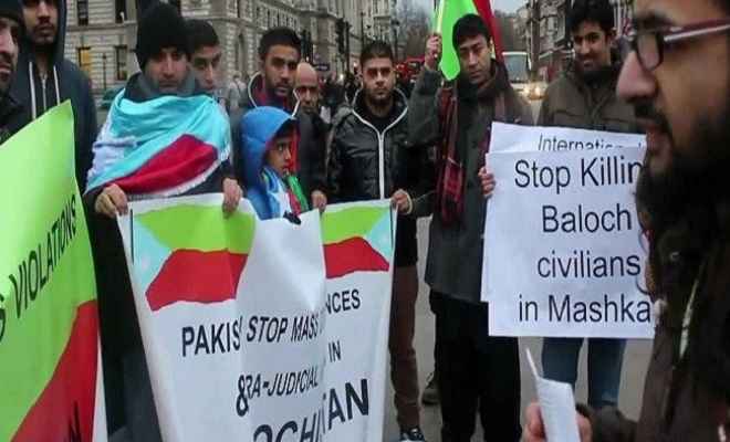 जर्मनी में बलूचियों ने किया पाकिस्तान के खिलाफ विरोध प्रदर्शन