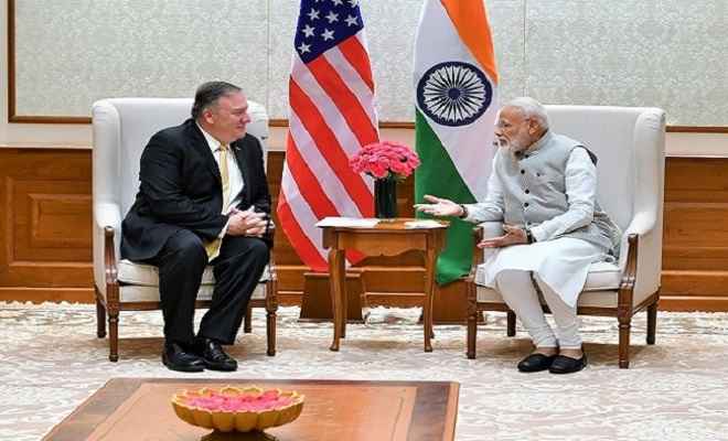 अमेरिकी विदेश मंत्री माइक पॉम्पियो ने की प्रधानमंत्री मोदी और विदेश मंत्री से की मुलाकात