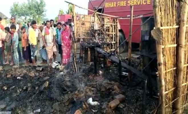 मोतिहारी: रामगढ़वा के चंपापुर मे गैस सिलेंडर विस्फोट, एक की मौत, कई घायल