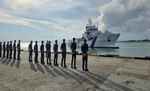 भारतीय तट रक्षक जहाज समुद्र पहरेदार ब्रुनेई के मुआरा बंदरगाह पर पहुंचा